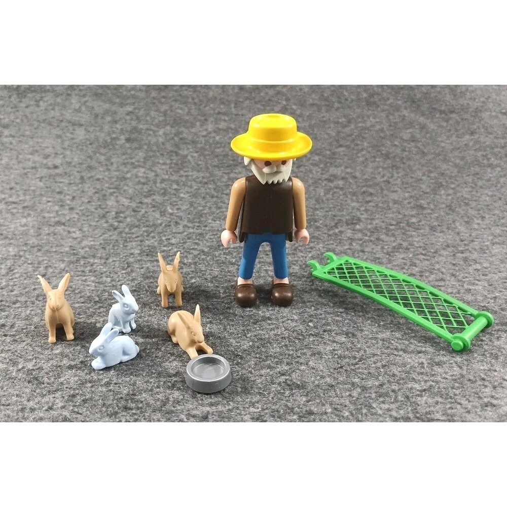 Playmobil 3751 Rabbit Hutch Farmer Grandpa & Rabbits Replacement Pieces
